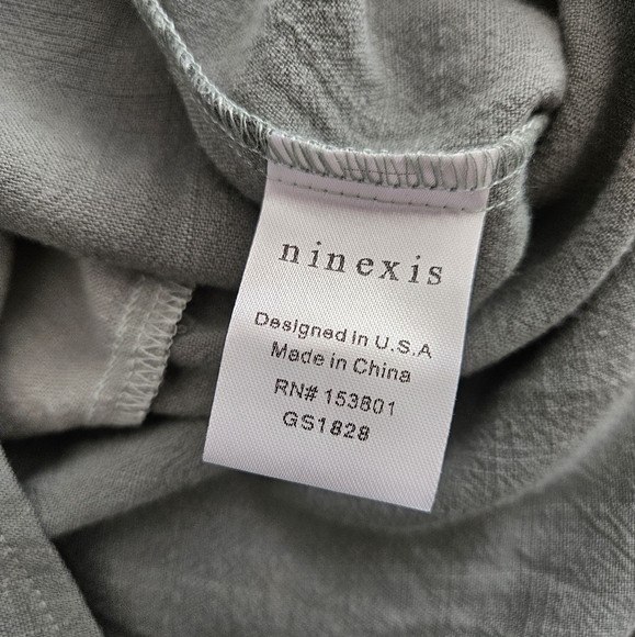 Ninexis Skirt 3X Plus Size Tiered Midi Green Cream Cotton & Linen Pockets NWT - Picture 10 of 12